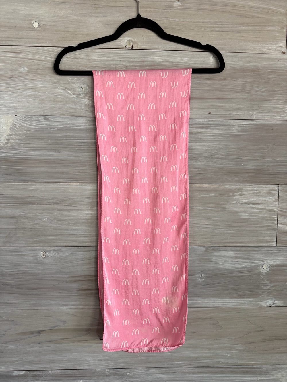 Vintage McDonalds Golden Arches pink silk scarf RARE